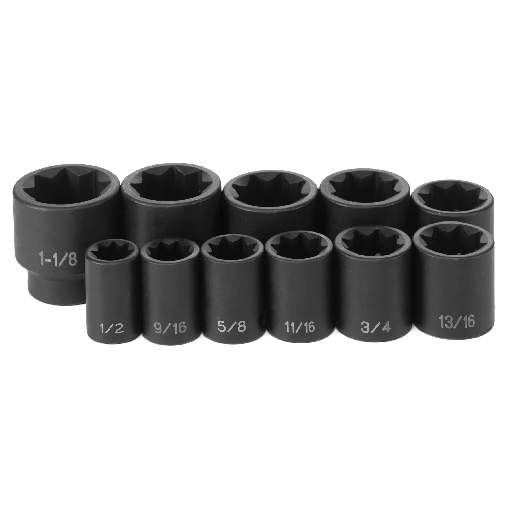 Grey Pneumatic 1311S 1/2'' Drive 11 PC 8-Point Standard Length Socket Set - Image 2