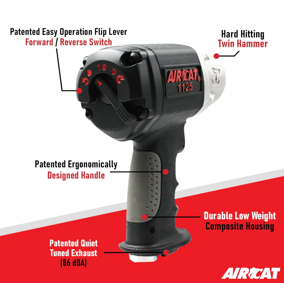 AirCat 1150 - 1/2" Composite Impact Wrench, 900 ft-lb Maximum Torque - Image 2