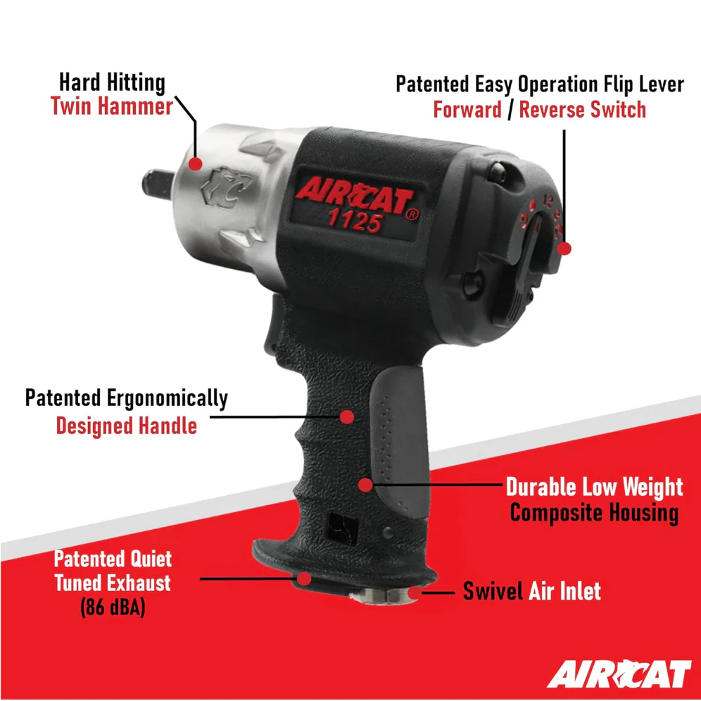 AirCat 1150 - 1/2" Composite Impact Wrench, 900 ft-lb Maximum Torque - Image 3
