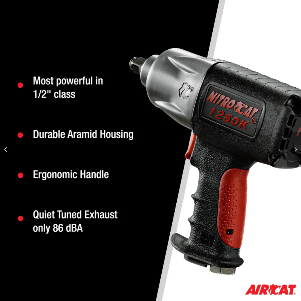 AirCat 1250-K 1/2″ NITROCAT Composite Twin Clutch Impact Wrench - Image 4
