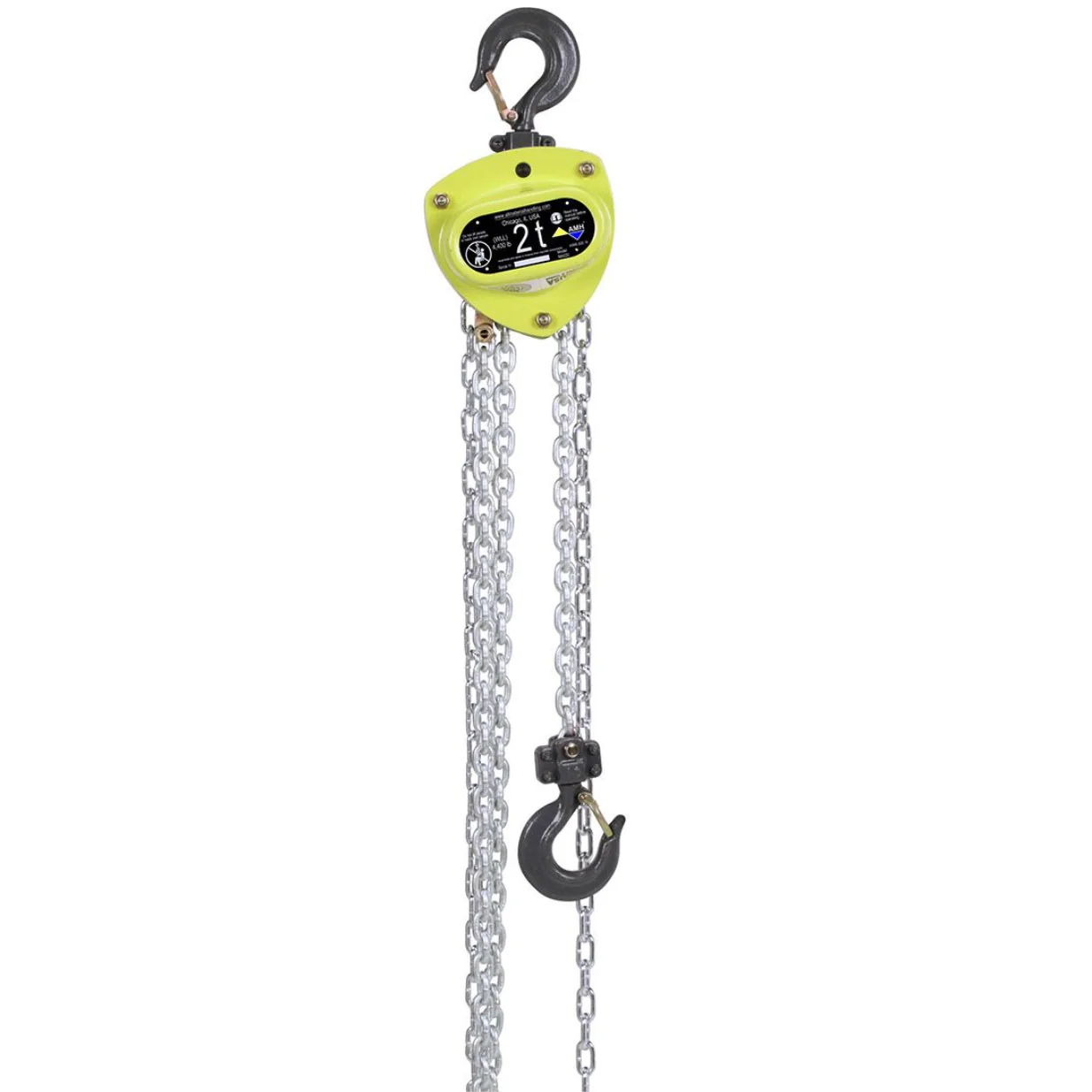 All Material Handling MA020-10-08U Manual Chain Hoist, 2.0 Ton, 10' Lift, 08' Drop