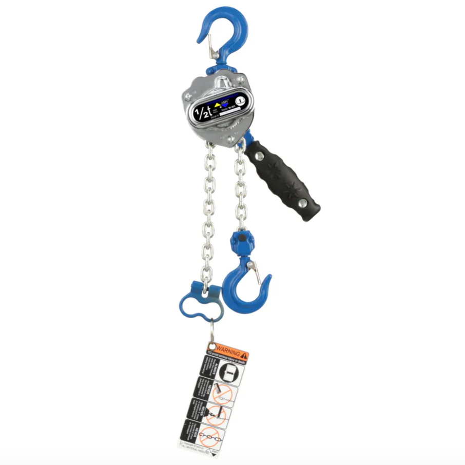 All Material Handling ML005-05Z Mini Lever Chain Hoist, 1/2 Ton, 5' Lift