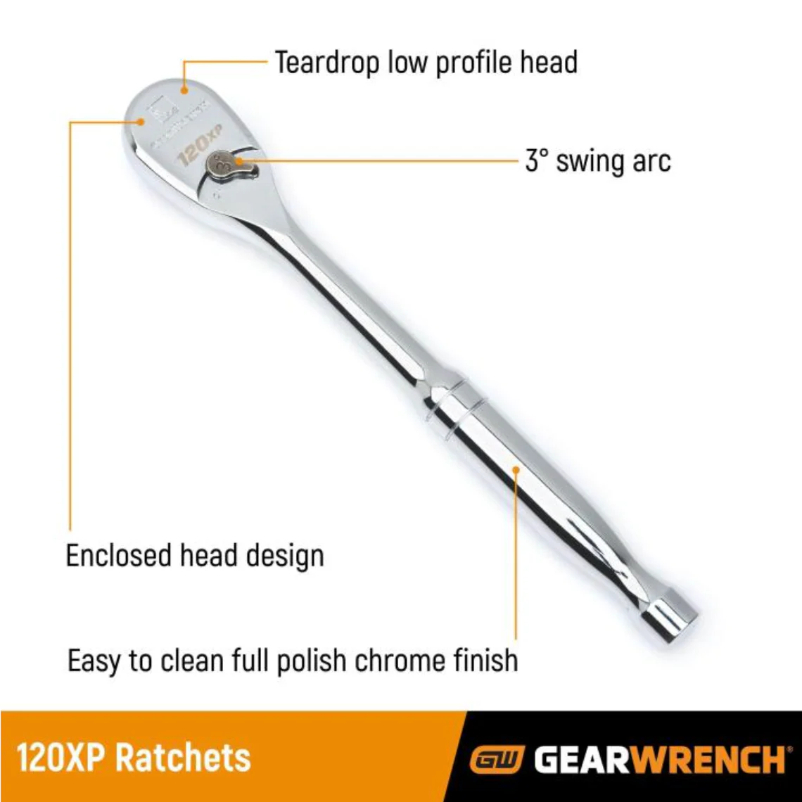 Gearwrench 80300P 51 Piece 1/4" Drive 6 Point 120XP™ Standard and Deep SAE/Metric Mechanics Tool Set - Image 3