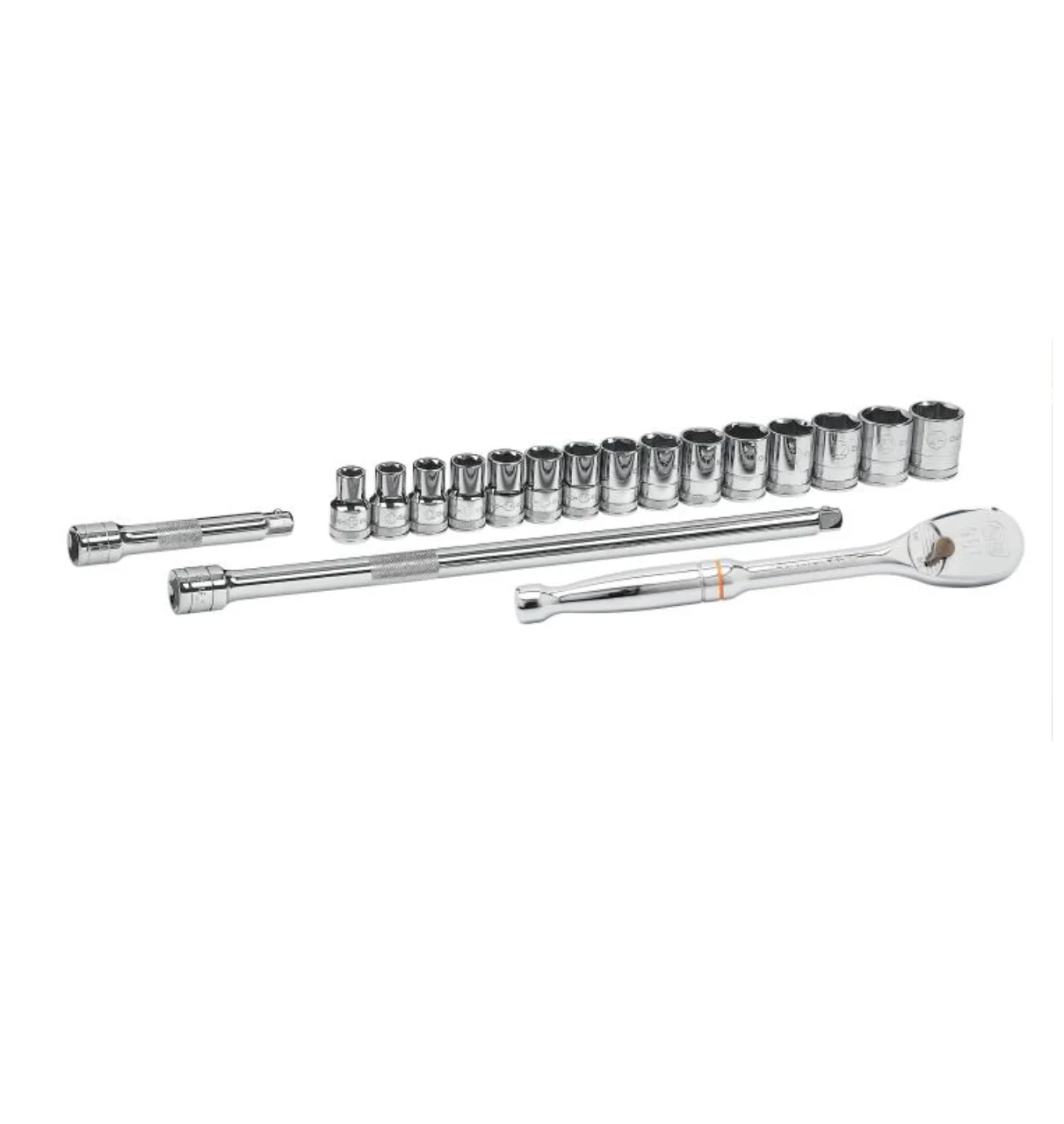 GearWrench 80708 - 18 Piece 1/2" Drive 6 Point Standard Metric Mechanics Tool Set - Image 2