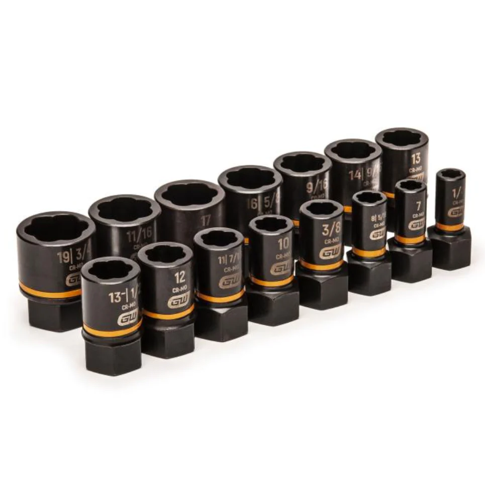 GearWrench 84783 - 15 Piece 1/4" & 3/8" Drive Bolt Biter™ Impact Extraction Socket Set - Image 2
