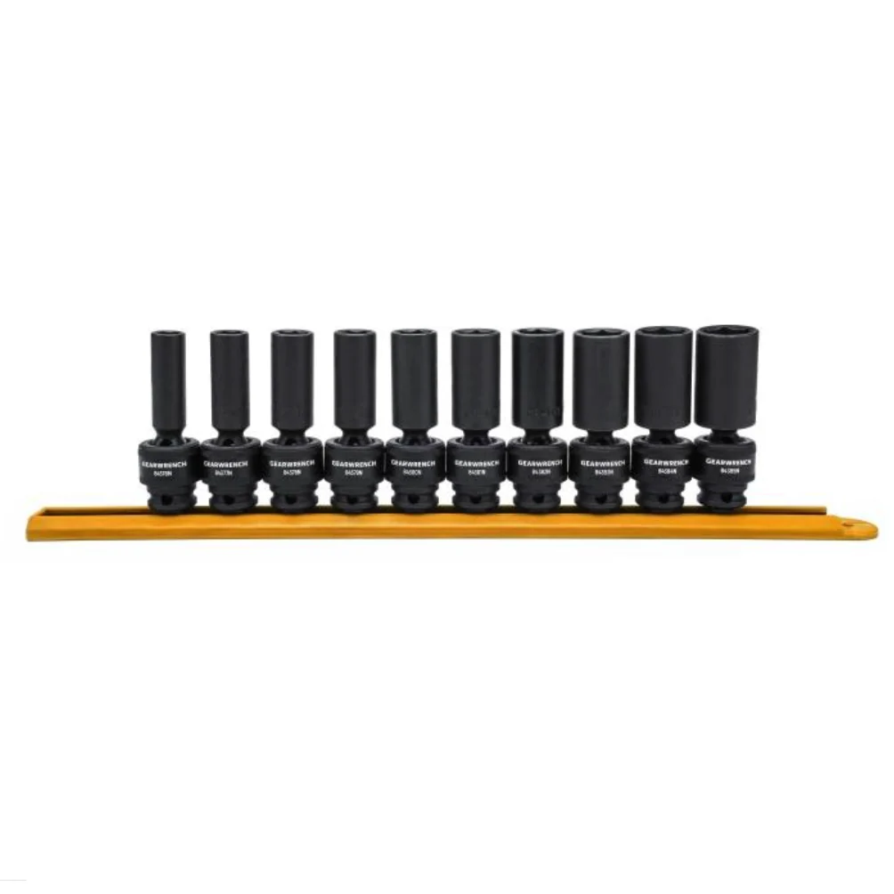GearWrench 84924N 10 Piece 3/8" Drive 6 Point Deep Universal Impact Metric Socket Set