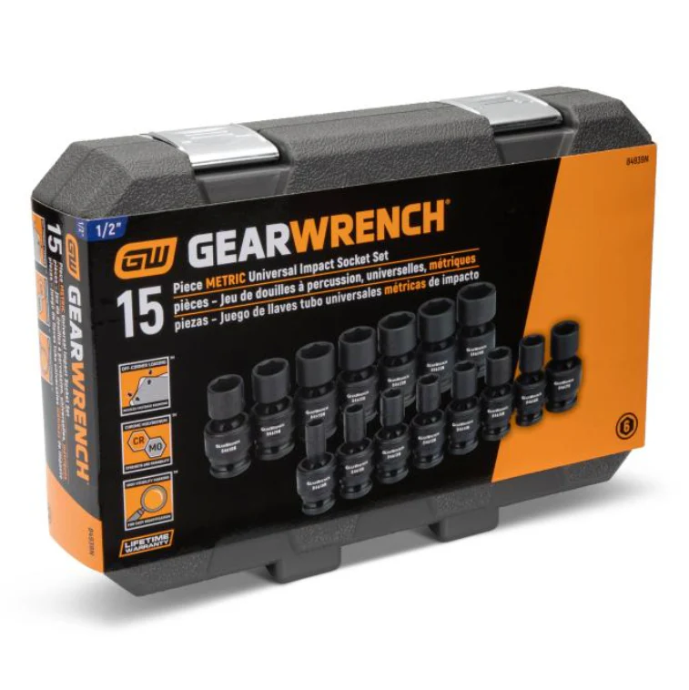 GearWrench 84939N 15 Piece 1/2" Drive 6 Point Standard Universal Impact Metric Socket Set - Image 6