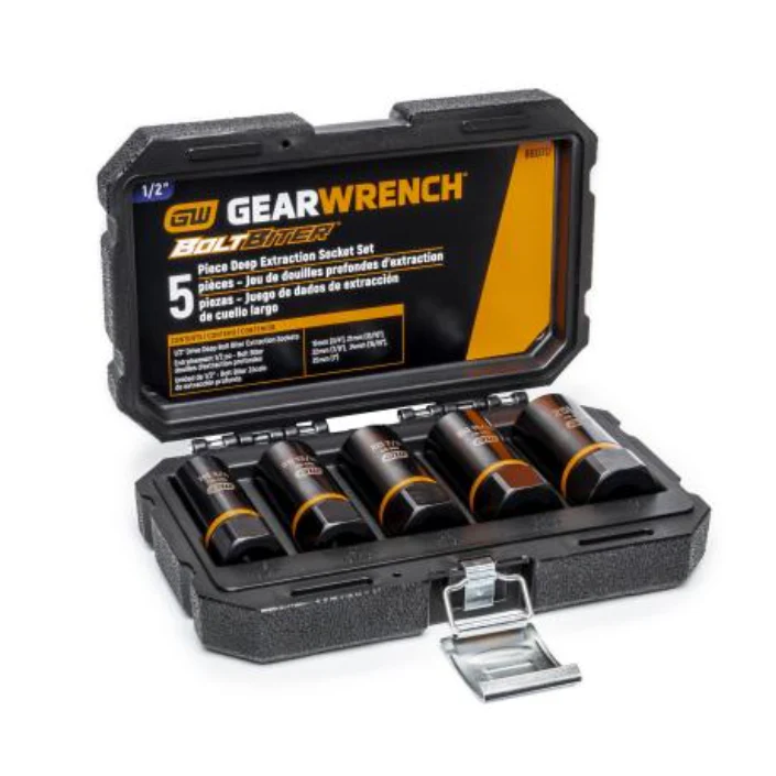 GearWrench 86070 - 5 Piece 1/2" Drive Bolt Biter™ Deep Extraction Socket Set