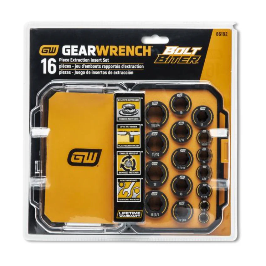GearWrench 86192 - 16 Piece Bolt Biter™ SAE/Metric Wrench Insert Set - Image 6