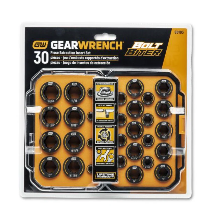 GearWrench 86193 - 30 Piece Bolt Biter™ SAE/Metric Wrench Insert Set - Image 7