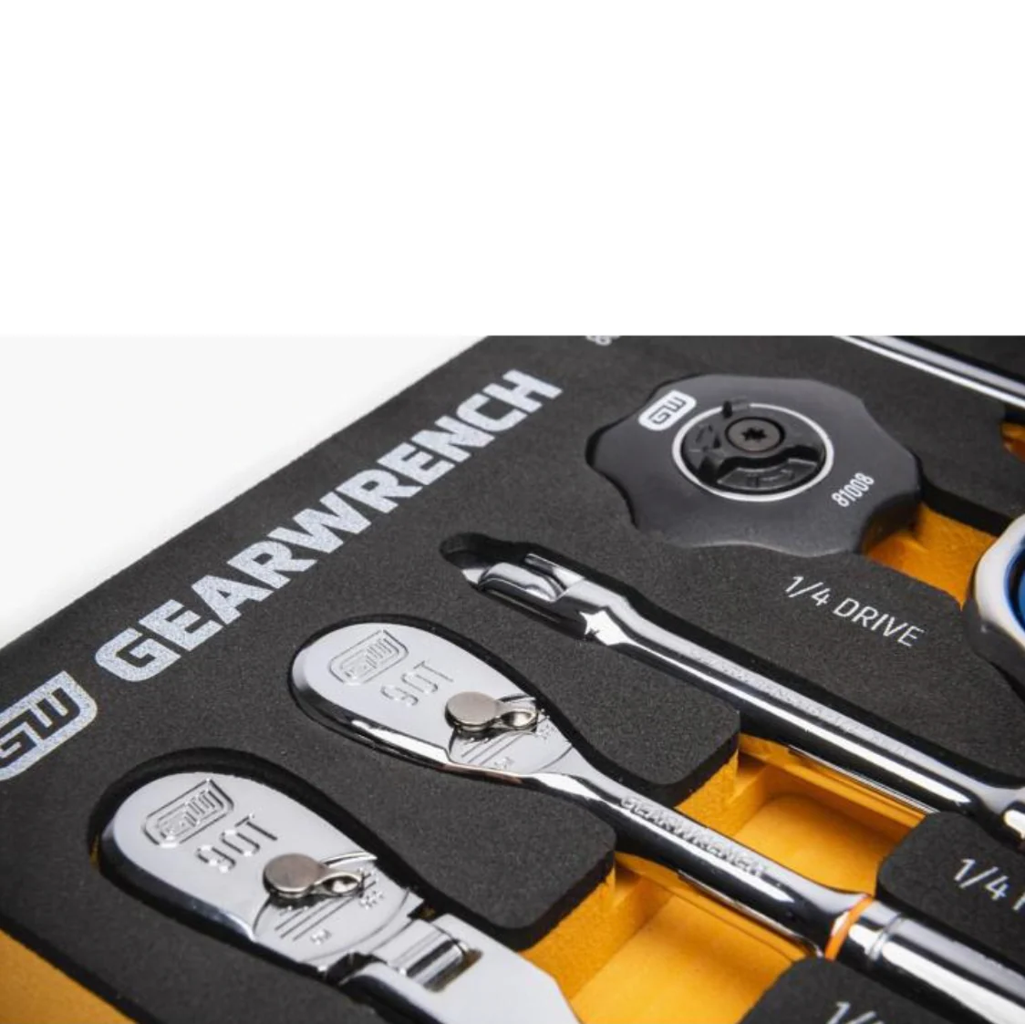 GearWrench 86520 - 18 Piece 1/4" 90-Tooth Ratchet & Drive Tool Set with Foam Storage Tray - Image 9