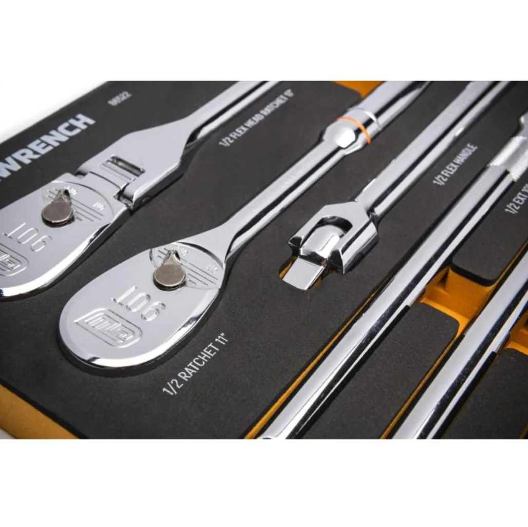 GearWrench 86522- 16 Piece 1/2" 90-Tooth Ratchet & Drive Tool Set with Foam Storage Tray - Image 4