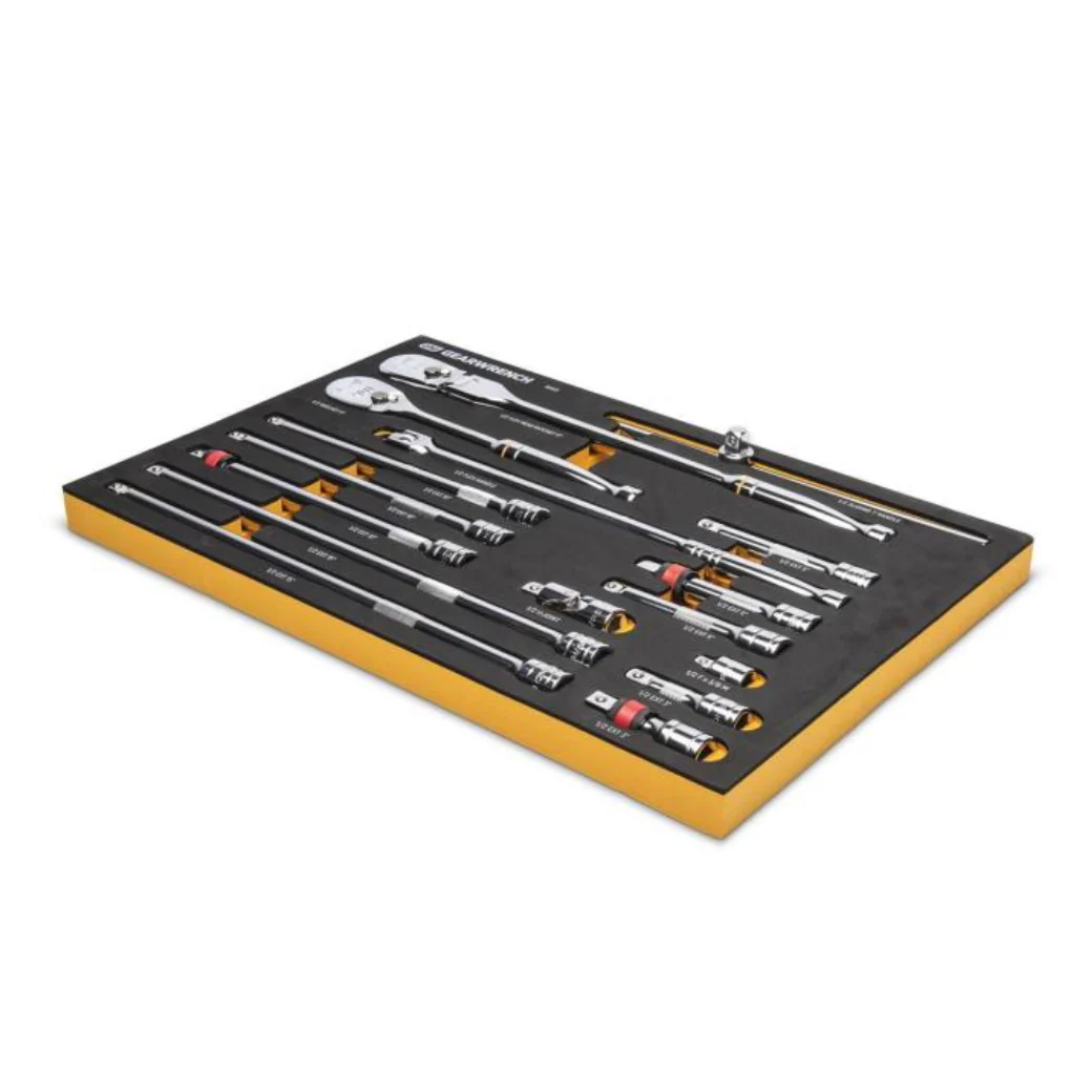 GearWrench 86522- 16 Piece 1/2" 90-Tooth Ratchet & Drive Tool Set with Foam Storage Tray - Image 6