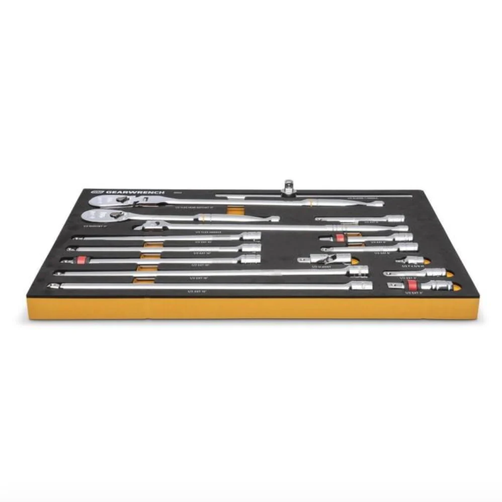 GearWrench 86522- 16 Piece 1/2" 90-Tooth Ratchet & Drive Tool Set with Foam Storage Tray - Image 7