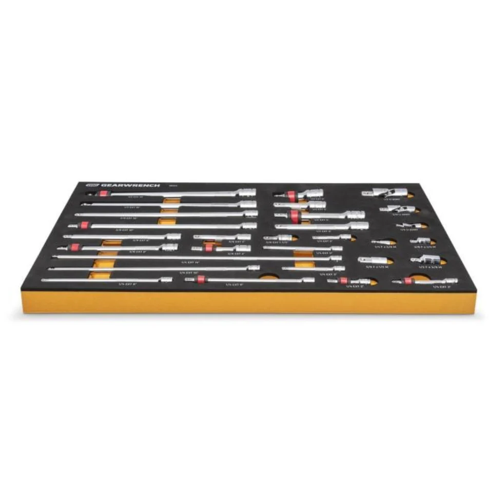 GearWrench 86523- 29 Piece 1/4", 3/8", 1/2" Drive Master Chrome Drive Tool Accessories Set with Foam Storage Tray - Image 7
