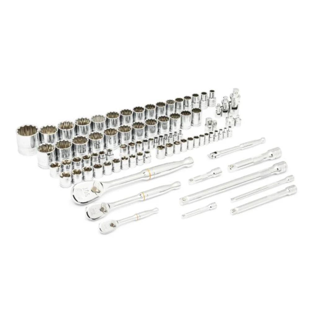 GearWrench 86529 - 83 Piece 1/4", 3/8", & 1/2" 90-Tooth SAE/Metric Mechanics Tool Set with Foam Storage Tray - Image 3