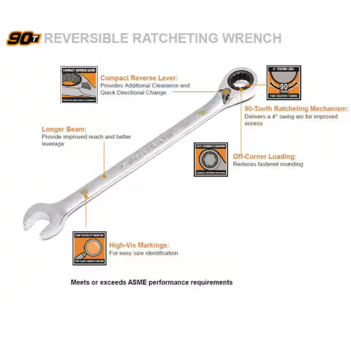 GearWrench 86629 - 16 Piece 90-Tooth 12 Point Metric Reversible Ratcheting Wrench Set - Image 3