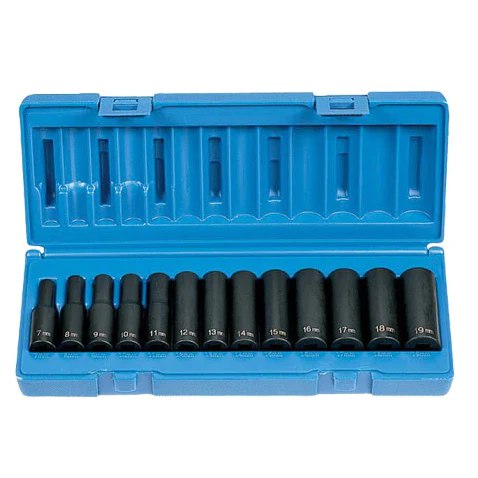 Grey Pneumatic 1213MD 3/8" Drive 13-Piece Deep Metric Socket Set