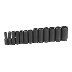 Grey Pneumatic 1312D - 1/2'' Drive Deep Length Fractional Set - 13 Piece - Image 2