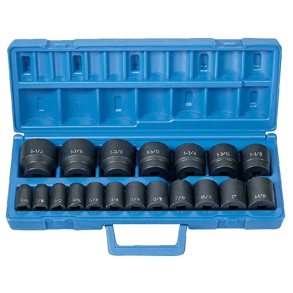 Grey Pneumatic 1319 - 1/2" Drive 19-Piece Standard Length Fractional Master Socket Set
