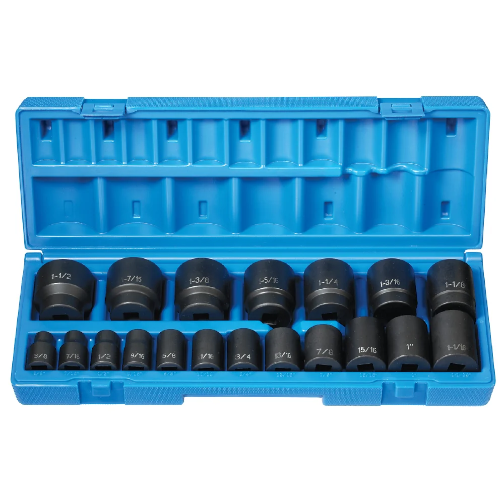 Grey Pneumatic 1719 - 19 Piece 1/2'' Drive 12-Point Standard Length Master Socket Set (SAE)