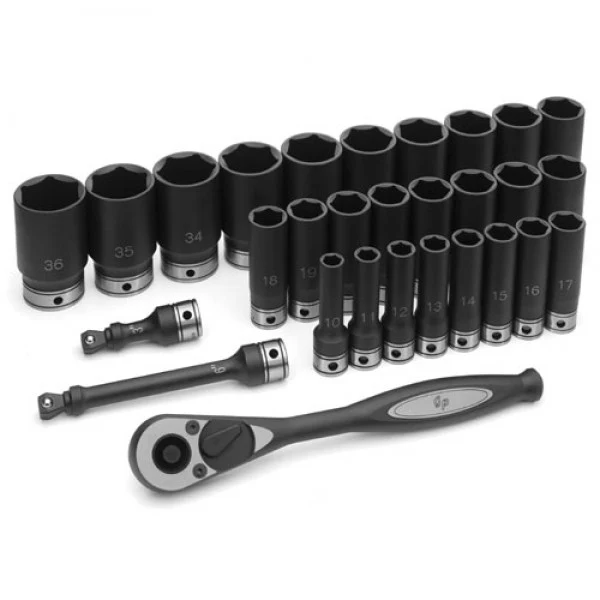 Grey Pneumatic 82629MD 1/2" Drive 6-Point Deep Length Metric Duo-Socket Set - 29 Piece - Image 2