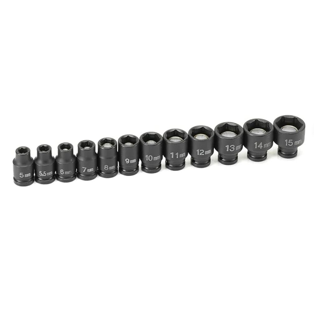 Grey Pneumatic 9712UM 1/4" Surface Drive Standard Universal Metric Socket Set, 12pc - Image 2