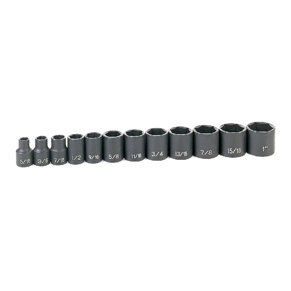 Grey Pneumatic 1213 - 3/8" Drive 12 Piece Standard Length 6 Point Impact Set SAE - Image 2