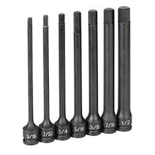 Grey Pneumatic 1267H 3/8" Drive - 6" Length - Hex Driver Set (SAE)