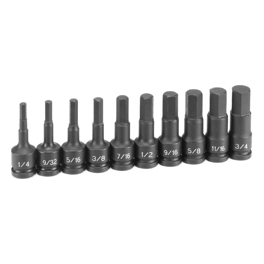 Grey Pneumatic 1398H 1/2" Drive 10-Piece Hex Driver Socket Set SAE - Image 2