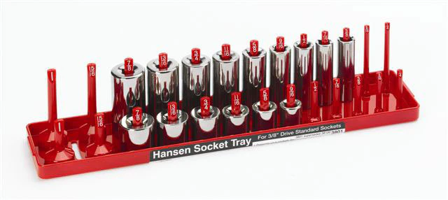 Hansen Global 3801 - 3/8″ Drive SAE Socket Tray - Red - Image 2