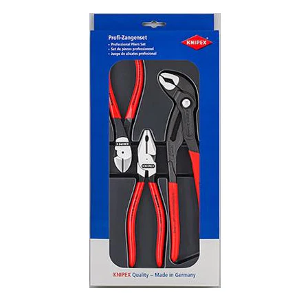 Knipex 002010 Cobra®  Pliers: High Leverage, Combination, Diagonal, 3pc - Image 2