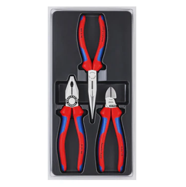 Knipex 002011 Assembly Set Pliers: Diagonal, Lineman's, Long Nose - 3pc - Image 2