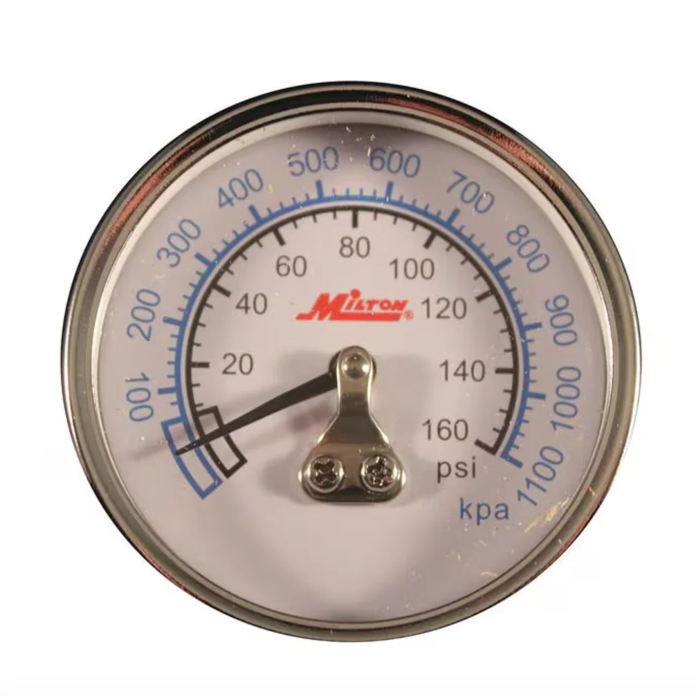 Milton 1191 - 1/4" NPT, 0-160PSI Mini High Pressure Dial Gauge