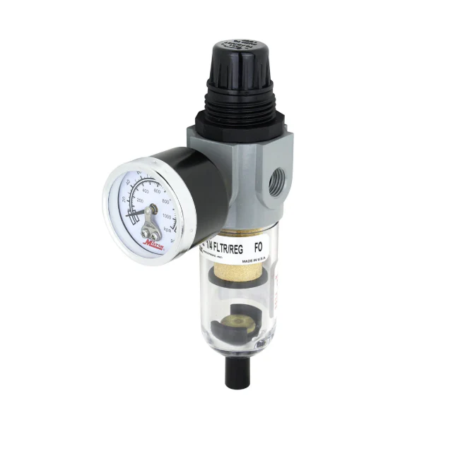 Milton S1142 - 1/4" NPT Polycarbonate Mini Piggyback FR Duo Filter-Reducer with Gauge - Image 3