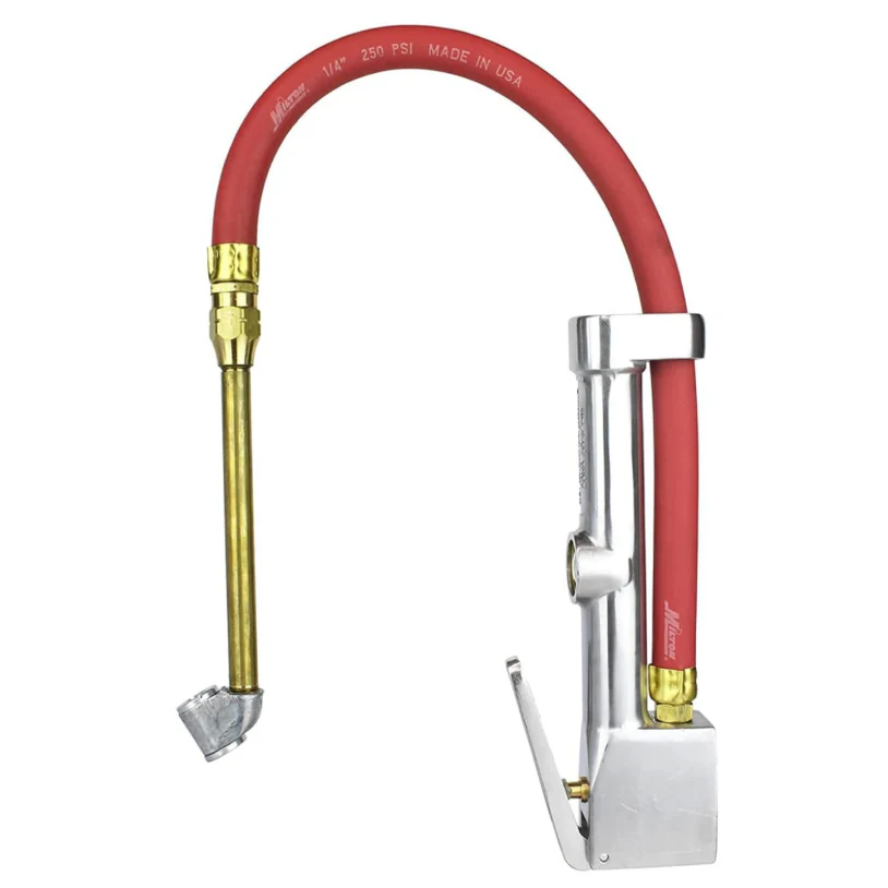 Milton S516 Tire Inflator Gauge with Dual Head Straight Foot Air Chuck