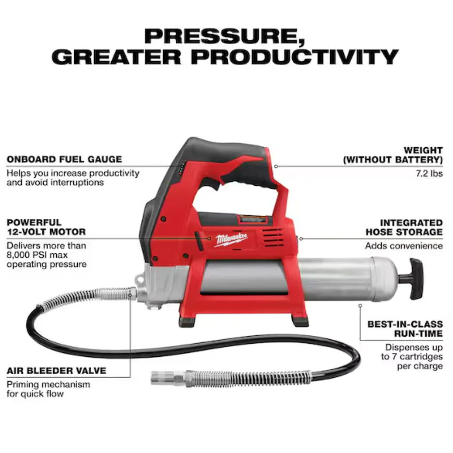Milwaukee 2446-21XC M12 Cordless Lithium-Ion Grease Gun Kit - Image 3