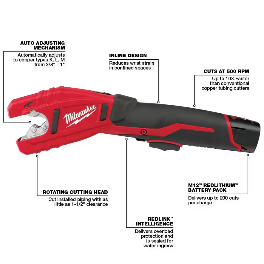 Milwaukee 2471-21 M12™ Copper Tubing Cutter Kit - Image 3