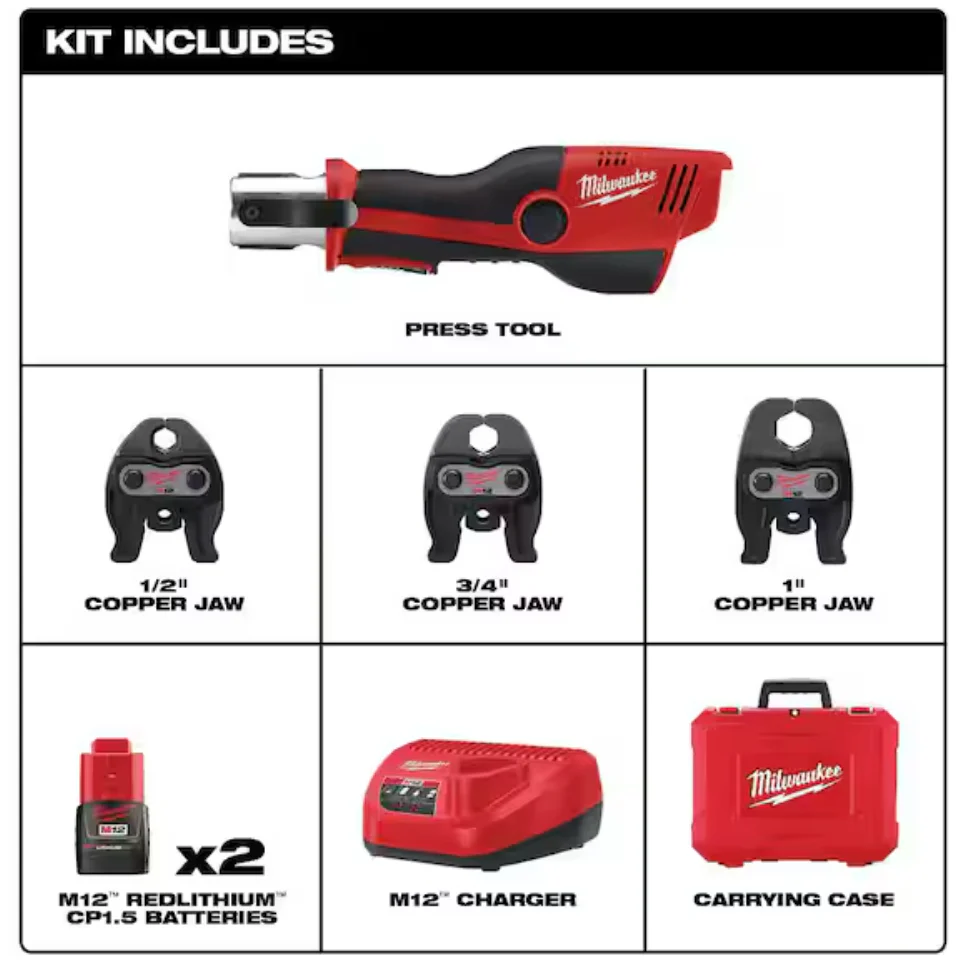 Milwaukee 2473-22 M12™ FORCE LOGIC™ Press Tool Kit with Jaws - Image 2