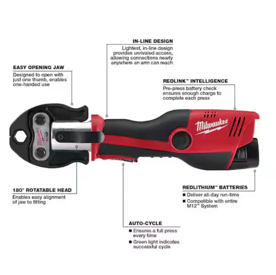 Milwaukee 2473-22 M12™ FORCE LOGIC™ Press Tool Kit with Jaws - Image 3