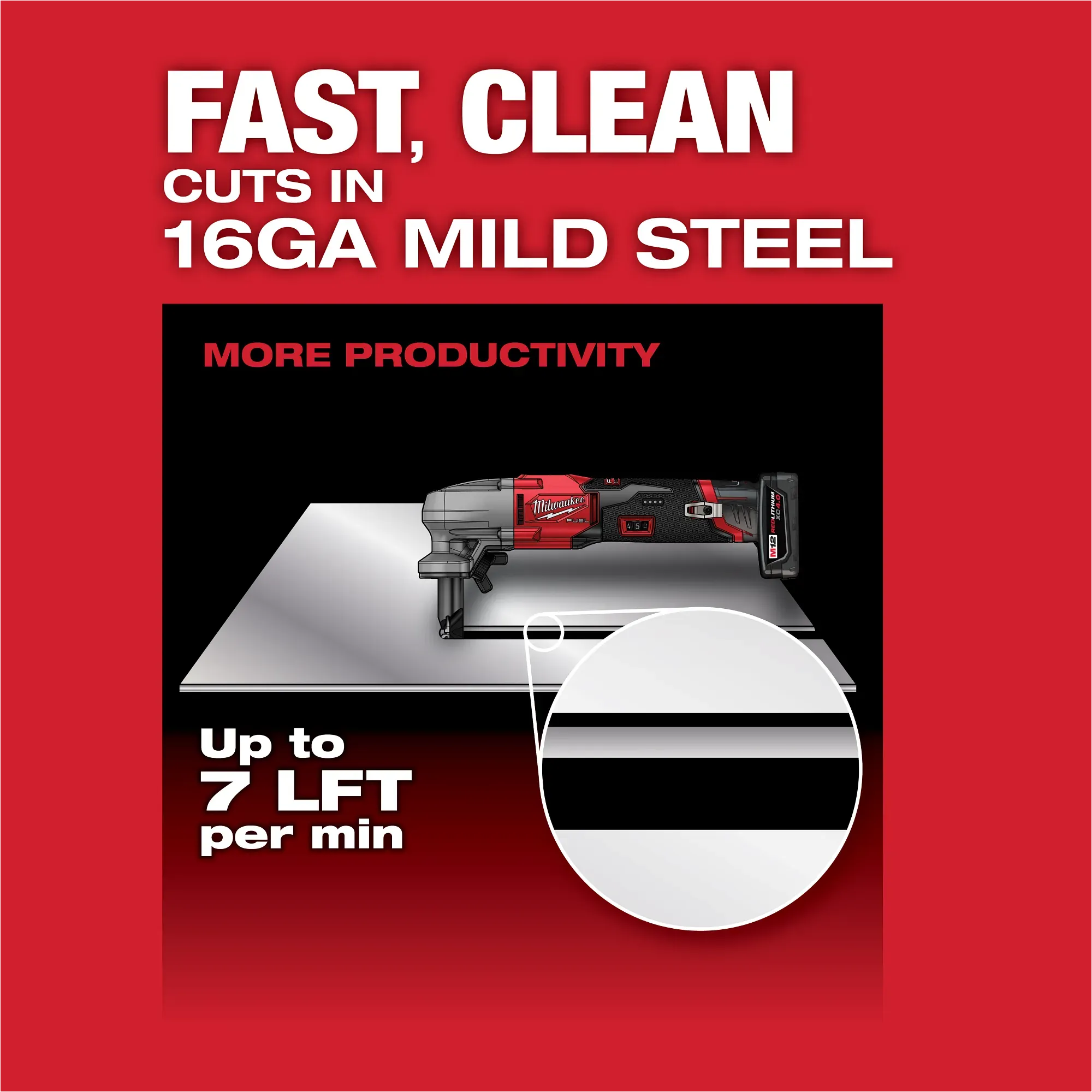Milwaukee 2476-20 M12 FUEL™ 16 Gauge Variable Speed Nibbler (Tool Only) - Image 3