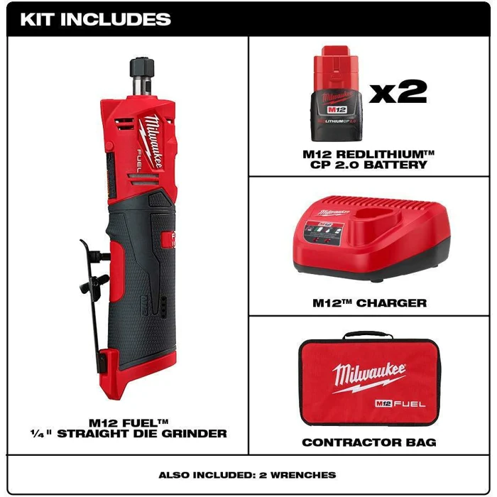 Milwaukee 2486-22 M12 FUEL™ 1/4" Straight Die Grinder Kit - Image 3