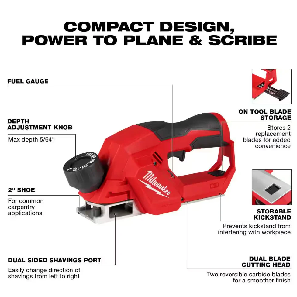 Milwaukee 2524-20 M12™ Brushless 2” Planer (Tool Only) - Image 5