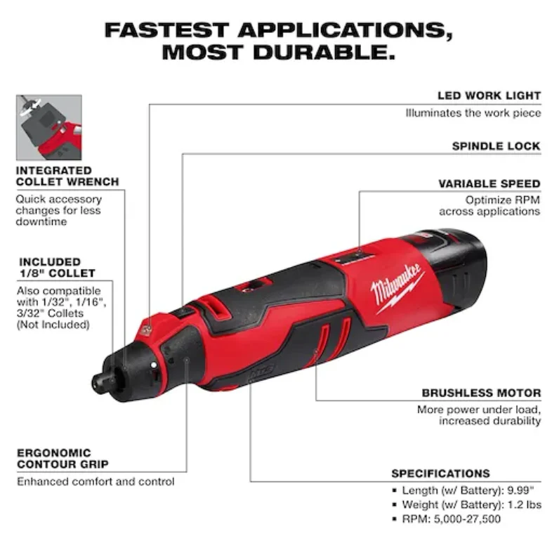 Milwaukee 2525-21 M12™ Brushless Rotary Tool Kit - Image 4