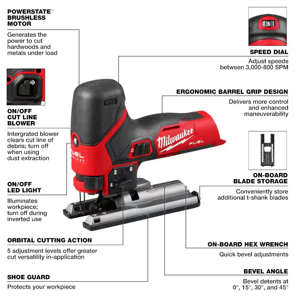 Milwaukee 2545-20 M12 FUEL™ Jig Saw (Tool Only) - Image 3