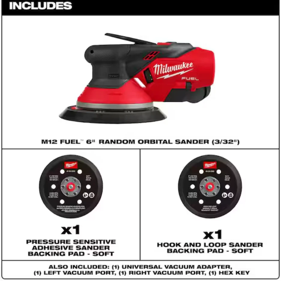 Milwaukee 2584-20 M12™ FUEL™ 6" Random Orbital Sander (3/32") (Tool Only) - Image 2