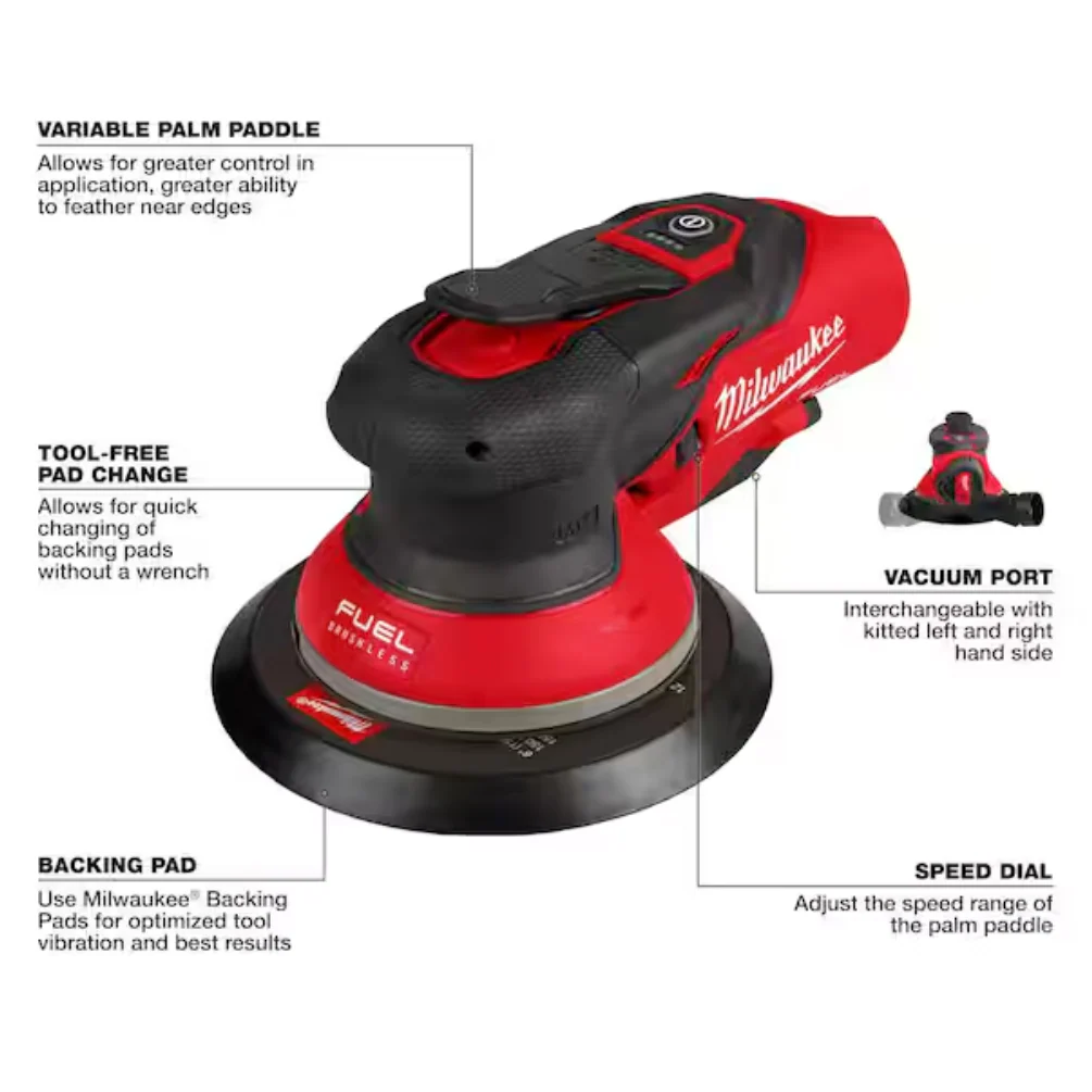 Milwaukee 2584-20 M12™ FUEL™ 6" Random Orbital Sander (3/32") (Tool Only) - Image 3