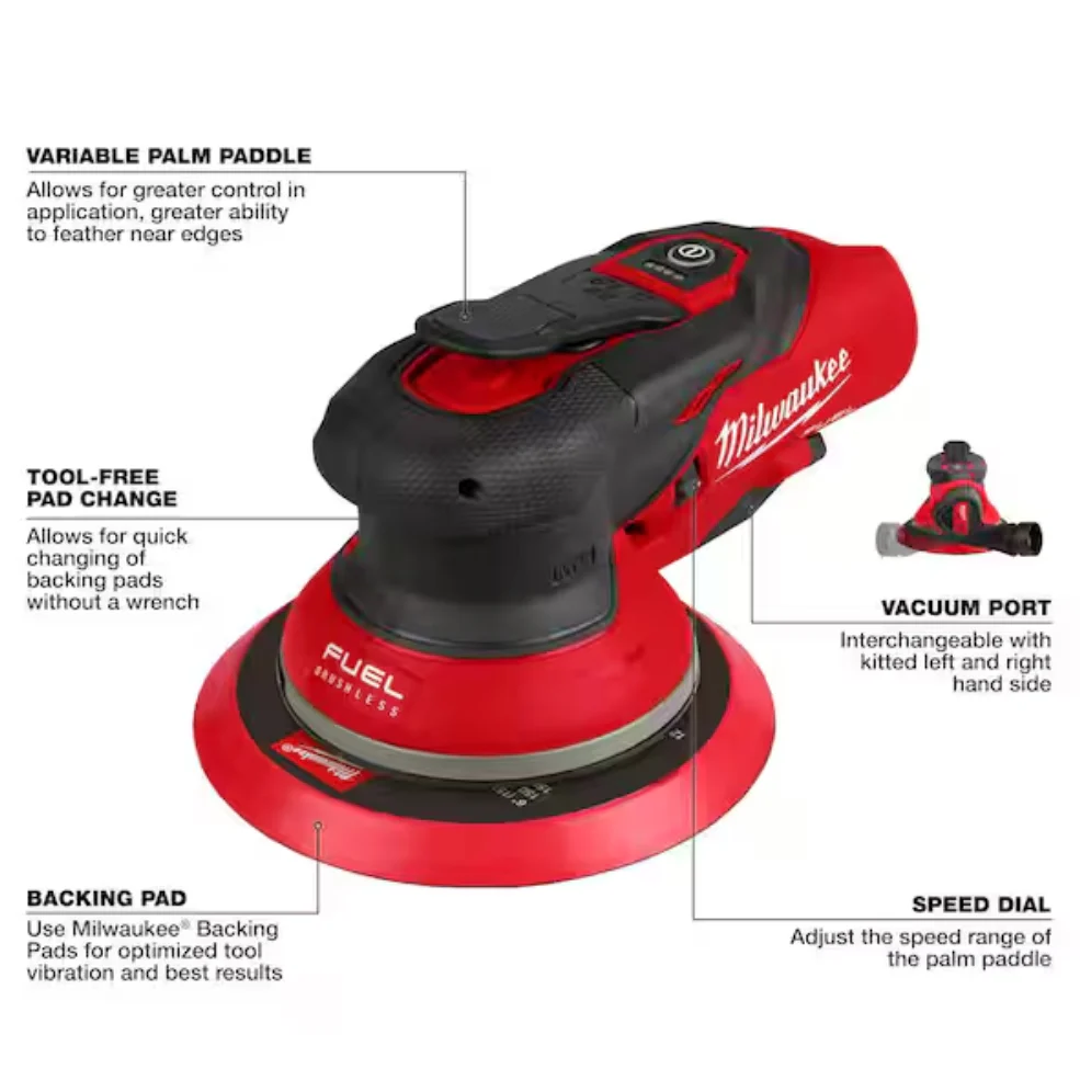 Milwaukee 2585-20 M12 FUEL™ 6" Random Orbital Sander (3/16")(Tool Only) - Image 3