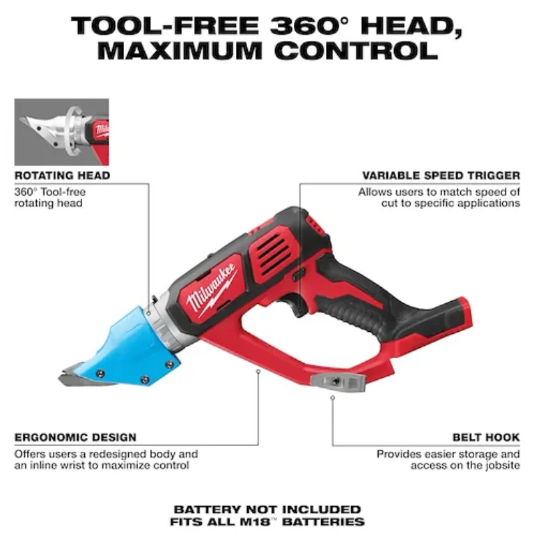 Milwaukee 2636-20 M18™ 14 Gauge Double Cut Shear (Tool Only) - Image 3