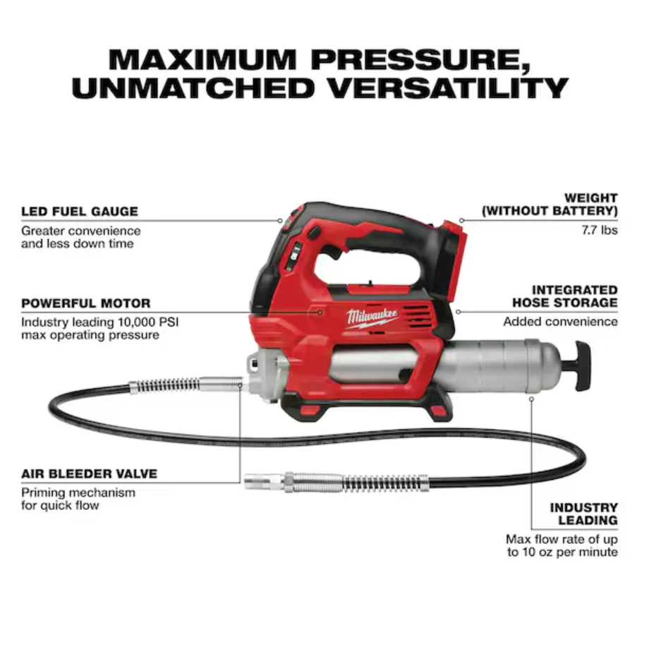 Milwaukee 2646-20 M18™ Cordless 2-Speed Grease Gun (Tool Only) - Image 2